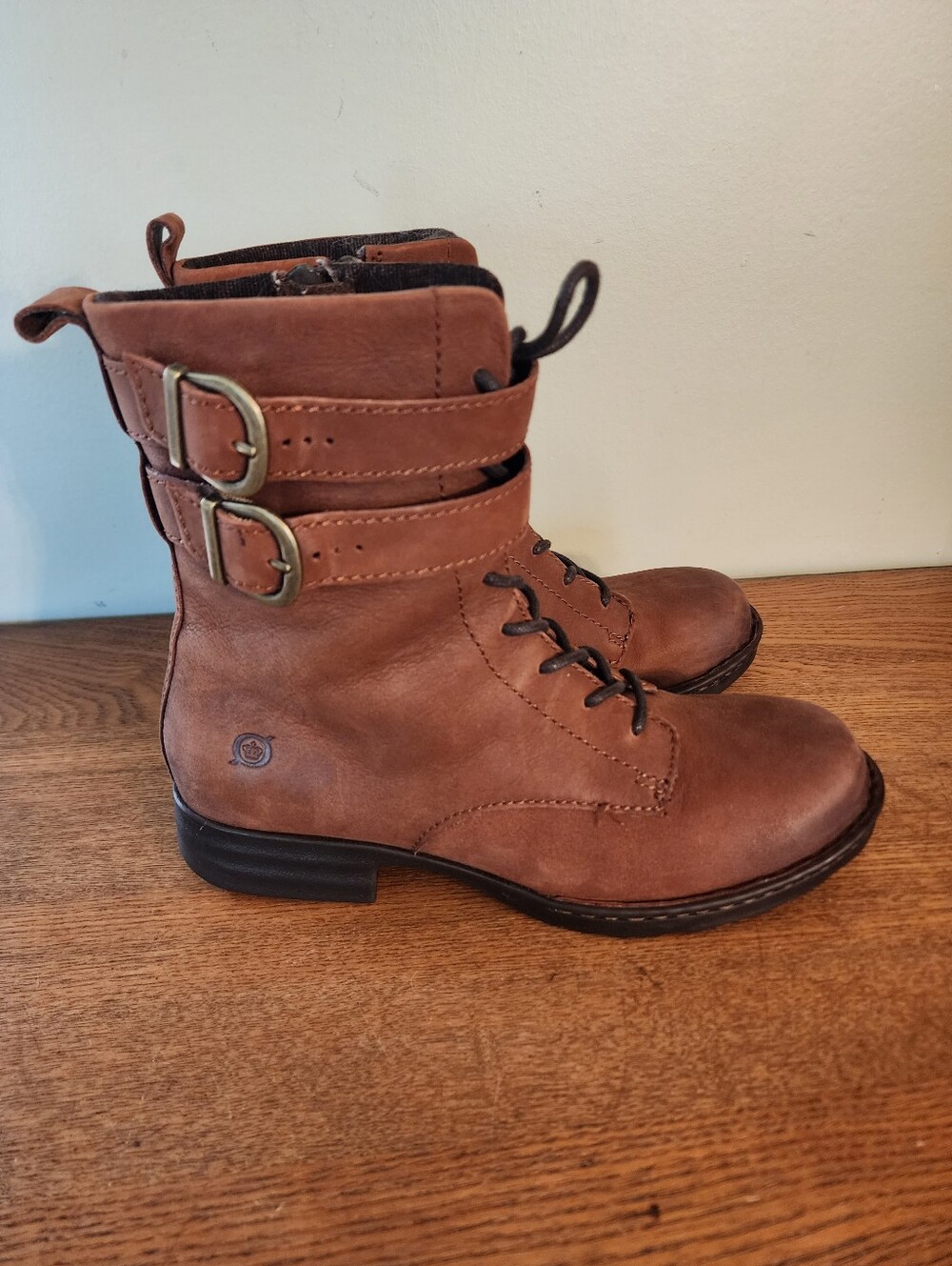 Born Brown Leather Camryn Boots Sz 8